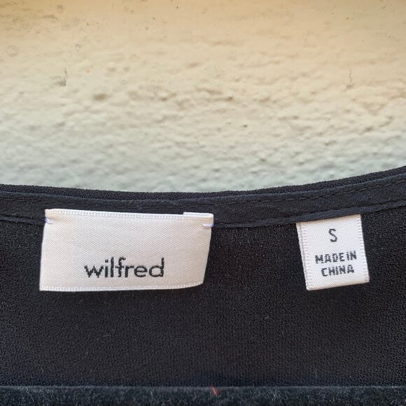 Aritzia Wilfred Pozzi Black Open Tie Sleeve Blouse Top Shirt Size Small - Picture 6 of 6